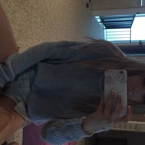 Brandy Melville Blue Cable Knot Sweater